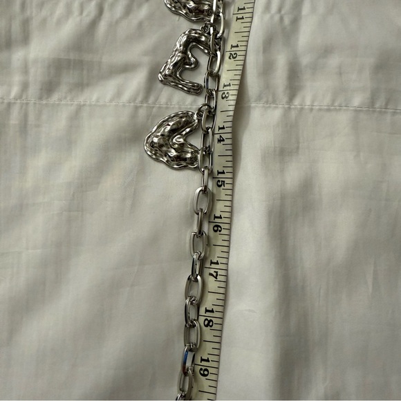 Silver tone metallic charms chain belt - Picture 6 of 9